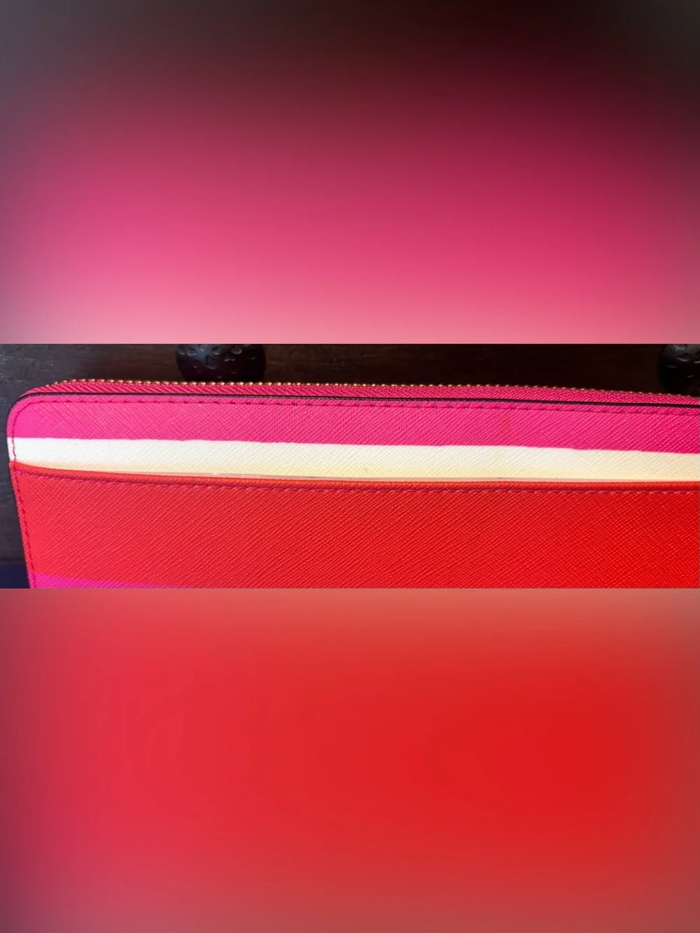 Kate Spade Laurel Way Neda Bonita Stripe Continental Wallet – Pink/Red Multi